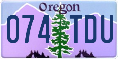 OR license plate 074TDU