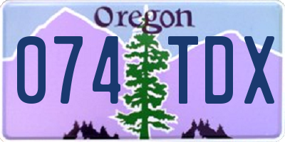 OR license plate 074TDX