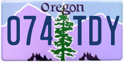 OR license plate 074TDY