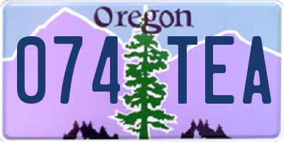 OR license plate 074TEA