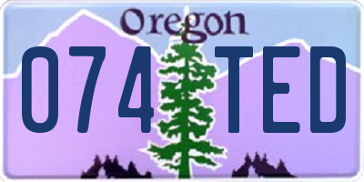 OR license plate 074TED