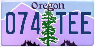 OR license plate 074TEE