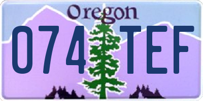 OR license plate 074TEF