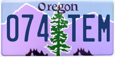 OR license plate 074TEM