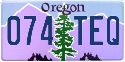OR license plate 074TEQ