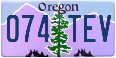 OR license plate 074TEV