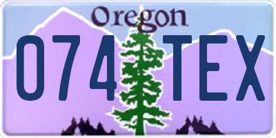 OR license plate 074TEX