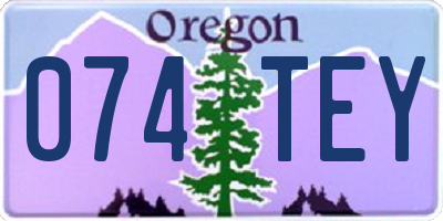 OR license plate 074TEY
