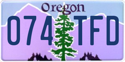 OR license plate 074TFD