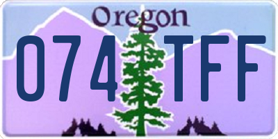 OR license plate 074TFF