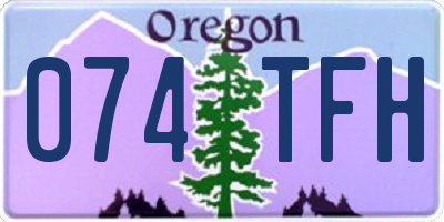 OR license plate 074TFH
