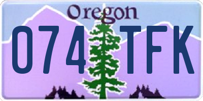 OR license plate 074TFK