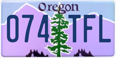 OR license plate 074TFL