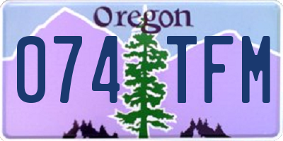 OR license plate 074TFM