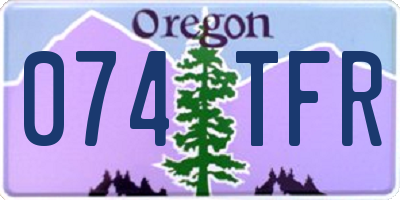 OR license plate 074TFR