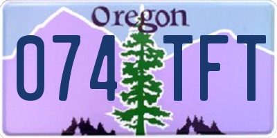 OR license plate 074TFT