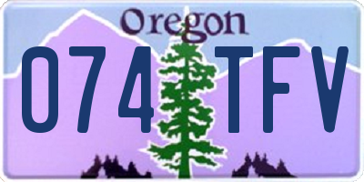 OR license plate 074TFV