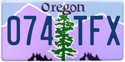 OR license plate 074TFX