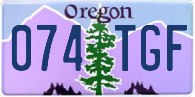 OR license plate 074TGF
