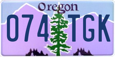 OR license plate 074TGK