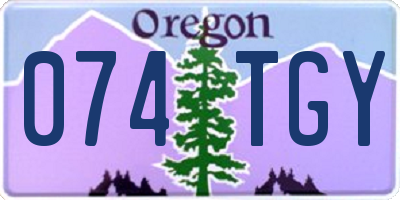 OR license plate 074TGY