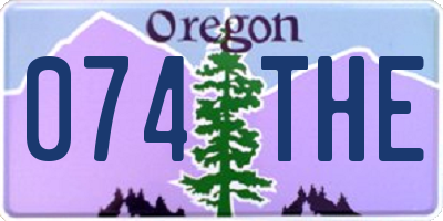 OR license plate 074THE
