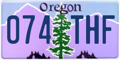 OR license plate 074THF