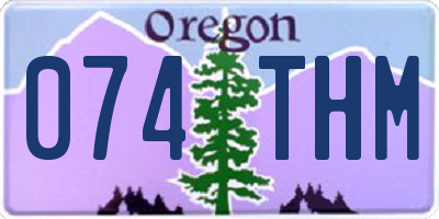 OR license plate 074THM