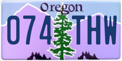 OR license plate 074THW