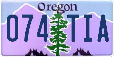 OR license plate 074TIA