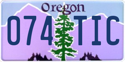 OR license plate 074TIC