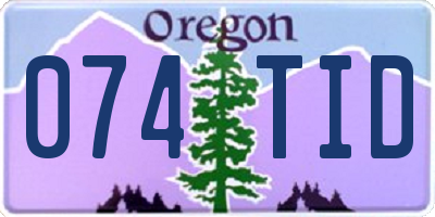 OR license plate 074TID