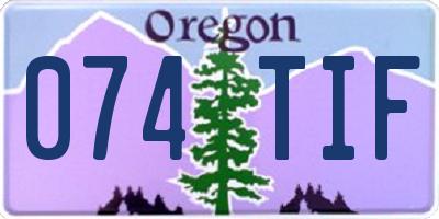 OR license plate 074TIF