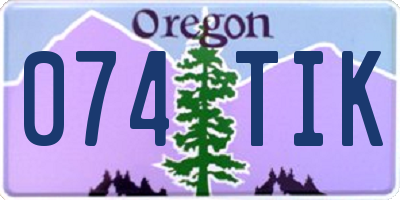 OR license plate 074TIK