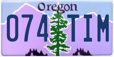OR license plate 074TIM