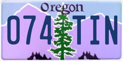 OR license plate 074TIN