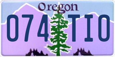 OR license plate 074TIO