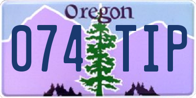 OR license plate 074TIP