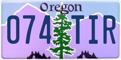 OR license plate 074TIR