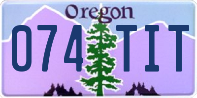 OR license plate 074TIT