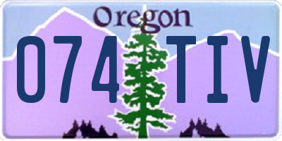 OR license plate 074TIV