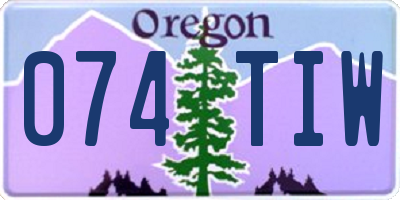 OR license plate 074TIW