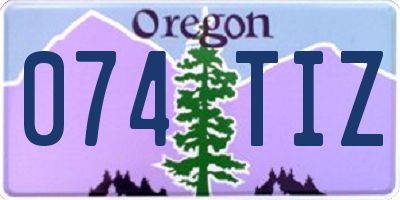 OR license plate 074TIZ