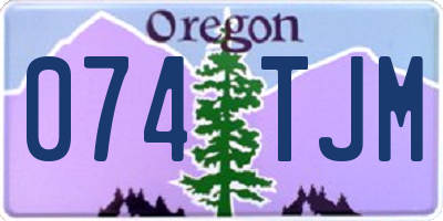 OR license plate 074TJM