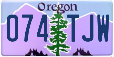 OR license plate 074TJW