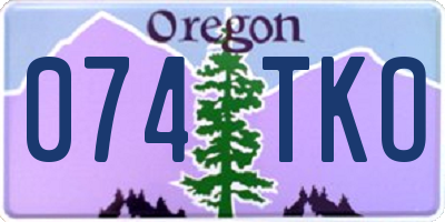 OR license plate 074TKO