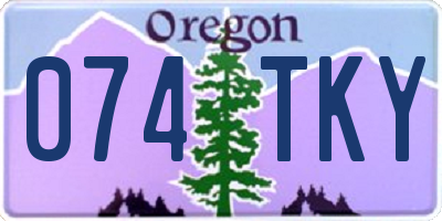 OR license plate 074TKY