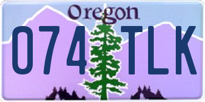 OR license plate 074TLK