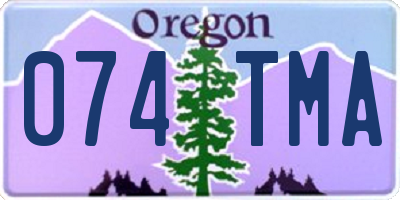 OR license plate 074TMA