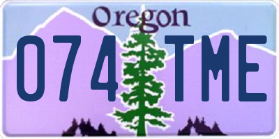 OR license plate 074TME